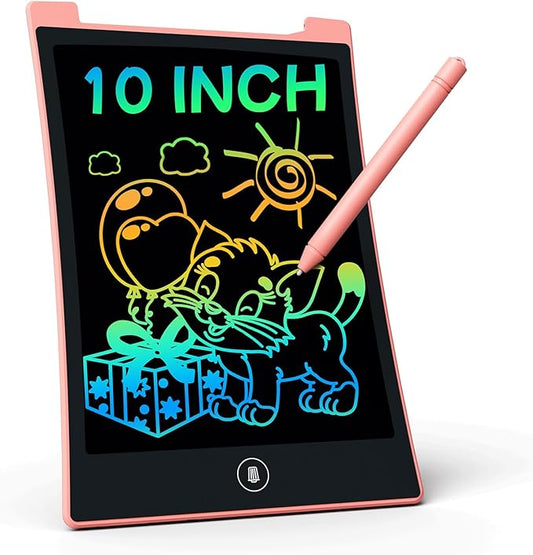 KOKODI Toys for 3 4 5 6 Years Old Girls, 10 Inch Reusable Colorful LCD Writing Tablet Doodle Board Drawing Pad for Kids, Toddler Learning Educational Birthday Stocking Stuffer Christmas Gifts