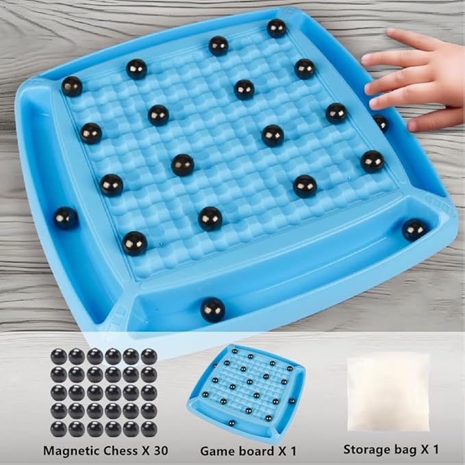 Magnetic Chess Game, Sank Magnetism Versus Chess, Fun Family Magnet Stone Board Game, with 40 Pcs Stones Magnetic Chess Board Game,Magnetic Game Gifts for Boys & Girls, 2-4 Players. (40 Pcs Magnets)