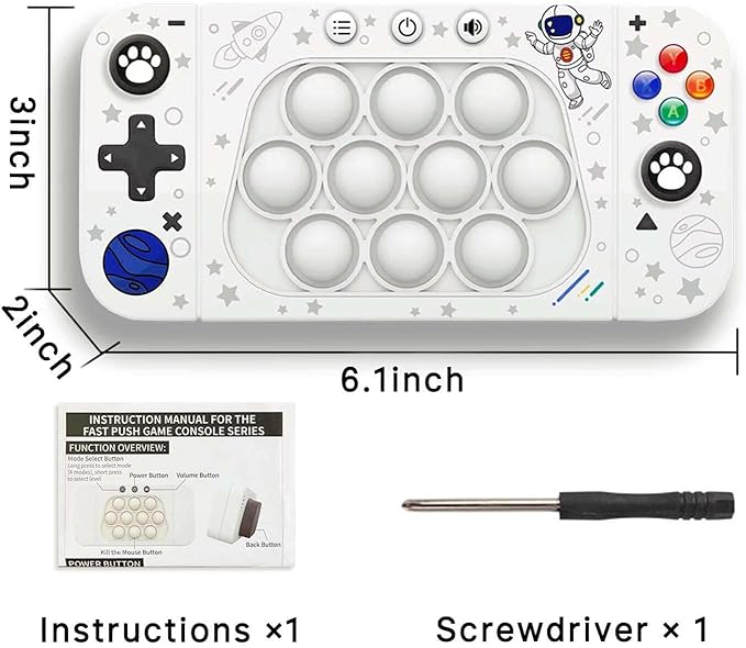 Fast Push Handheld Game, Pop Light Up Game Toys Upgraded Version 2, Lightly Push to Turn Off The Lit Bubbles. Fidget Sensory Toys for 6 7 8 9 Year Old Kids Boys & Girls & Teens Birthday Gifts