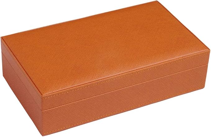 Silverman & Co. Double 6 Large Black Domino Set - Orange Case