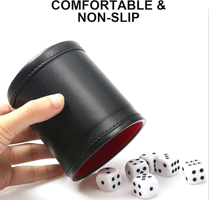 PU Leather Dices Cup Entertainment Dices Shake Container Most Dices Game Party Table Board Game Dices Game Part Dices Shake Container