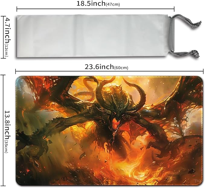 MTG Playmat 23.6x13.8 Inch Board Game Card Game Trading Card Game Mat Mouse Pad TCG Game Mat Stitched Edge Smooth Surface Rubber Base for Board Games,Card Showdown. (Mt150)