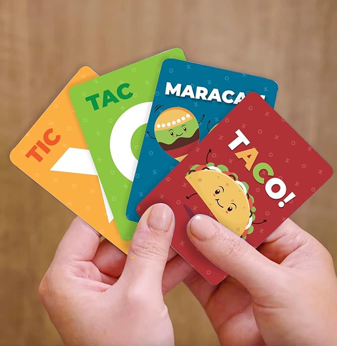 Tic Tac Taco - Family Card Game for Kids & Adults - Funny Card Games, Indoor Games for Groups, Fun Family Bonding - Easy to Play for Young Kids Ages 6+, 3-6 Players, 30min Playtime by Donut & Lola