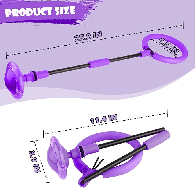 Ankle Skip Ball for Kids, Foldable Colorful Light Flash Wheel Skip Ball for Adults, Indoor Outdoor Game Toys for Kids, Gift for Girls, Boys Ages 5 6 7 8 9 10 11 12 Years Old - Purple