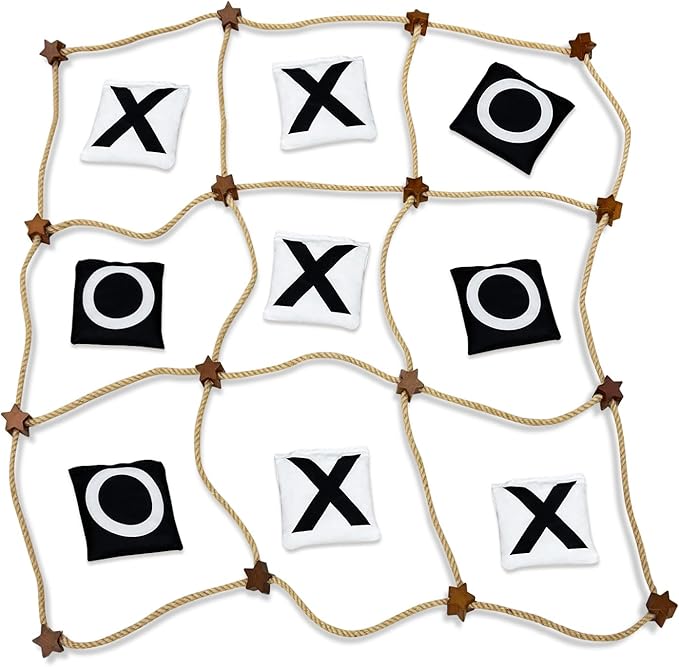 Giant Tic Tac Toe Outdoor Games,3ft x 3ft Portable Bean Bag Toss,Corn Corn Hole for Adults Kids,Backyard Lawn Camping