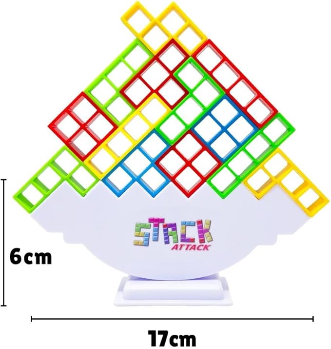 Stack Attack - Fun for Kids and Adults, Stacking Balance Game, Perfect for Family Game Night, Classrooms, Portable for Travel, Popular Social Media Games, Ages 3+