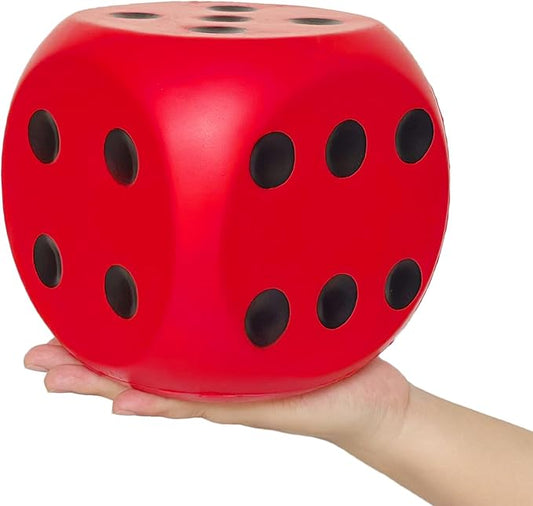 Giant 5.9 Inches Kawaii Foam Dice: A Fun-Filled, Educational Toy for Game Nights and Learning Sessions (Lucky Red)