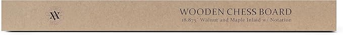 A&A 18.875" Professional Wooden Tournament Chess Board/Walnut & Maple Inlaid / 2.0" Squares w/Notation