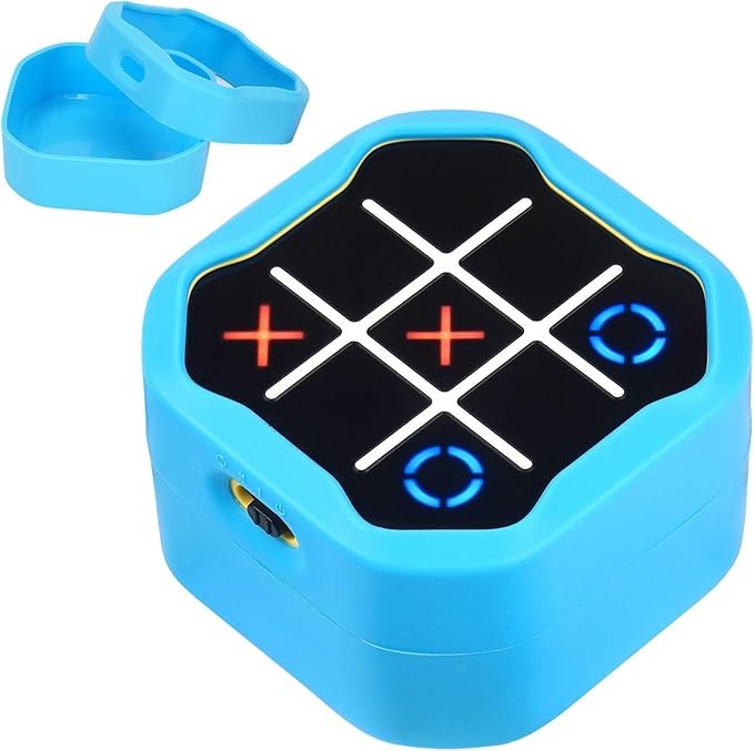 YouKnow Silicone Case Compatible with GiiKER Tic Tac Toe Bolt Game 3-in-1 Handheld Puzzle Game Console, Fidget Toys Board Games Cover for Kids and Adults (Case Only) (Blue)