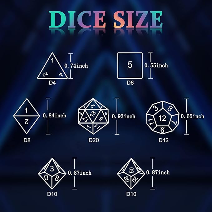 DND Dice Set, D&D Polyhedral Dice Metal HNCCESG for Dungeons and Dragons Role Playing Board Table Game Warhammer Pathfinder Shadowrun RPG MTG Tabletop Gaming D20 D12 D10 D8 D6 D4（Copper Black）