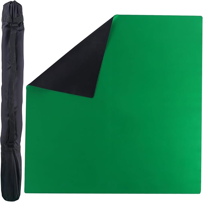 GSE Games & Sports Expert 32 x 32 Inches Rubber Anti-Slip Playmat, Mahjong, Dominoes, Poker Cards and Board Games Tabletop Cover Mat with Carrying Bag (Green)
