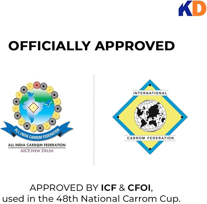 SISCAA Carrom Board Sure SLAM Indoor Board Game Approved by Carrom Federation of India & Maharashtra Carrom Association (Jumbo, 32mm)