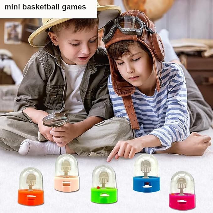 24 Pack Mini Finger Basketball Shooting Game, Basketball Party Supplies Favors Handheld Desktop Table Basketball Game Toys Fidget Game Birthday Party Decorations Supplies Random Color