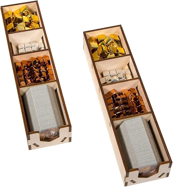 The Broken Token Terraforming Mars Compatible Base Game Organizer - Wood Storage Box with Multiple Trays & Card Shoe - Wooden Game Organizer