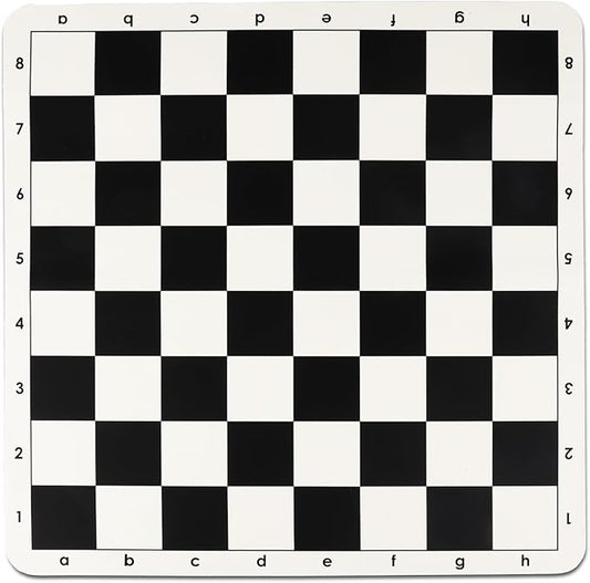 Tournament Chess Board, 20 Inch Silicone Mat, Black and White Squares with Mark