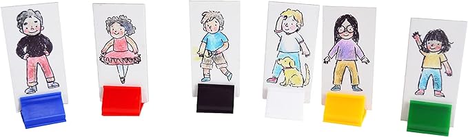 Apostrophe Games 36 Blank Board Game Stand Up Player Pieces with Multi-Color Card Stands, Board Game Accessories