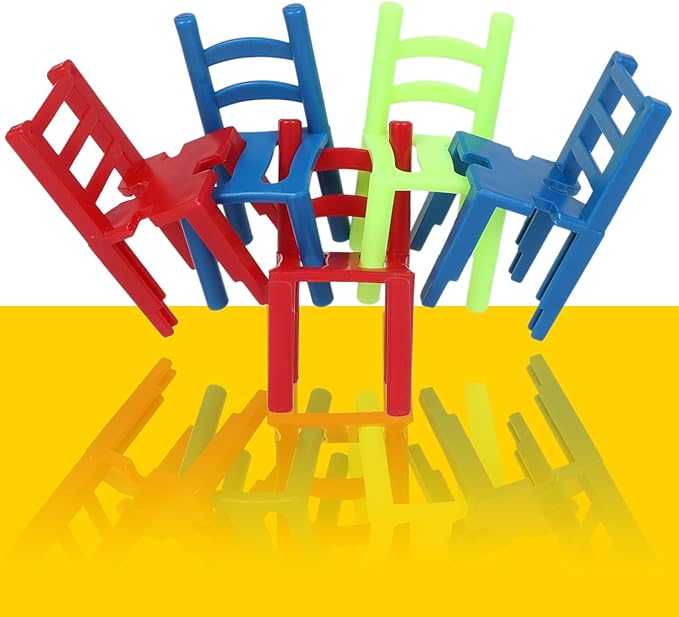 GOTHINK 24 Piece Colorful Stacking Chair Set, Stacking Montessori Toys for Early Childhood Education, Fun Family Balance Toy for Kids and Adults, Perfect for Game Night Or Parties