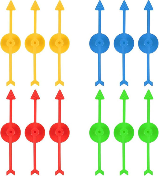 12pcs Game Spinners, 3.94inch Plastic Spinners Arrow Game Spinners 4 Color Board Game Spinners Prize Spinning Wheel Twister Fidget Spinner Replacement for Classroom Board Activities DIY Toy Projects