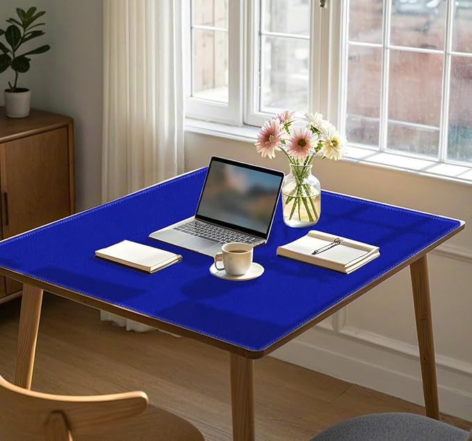 Square Large Tabletop Game Playmat,Used for Playing Poker,Mahjong,Playing Cards,and Role-Playing Games, with Thick Seam Edge,Waterproof,and Anti Slip(120 * 120cm*2mm) Blue