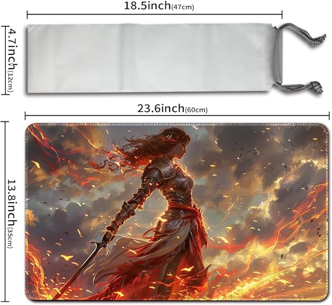 MTG Playmat 23.6x13.8 Inch Board Game Card Game Trading Card Game Mat Mouse Pad TCG Game Mat Stitched Edge Smooth Surface Rubber Base for Board Games,Card Showdown. (Mt145)