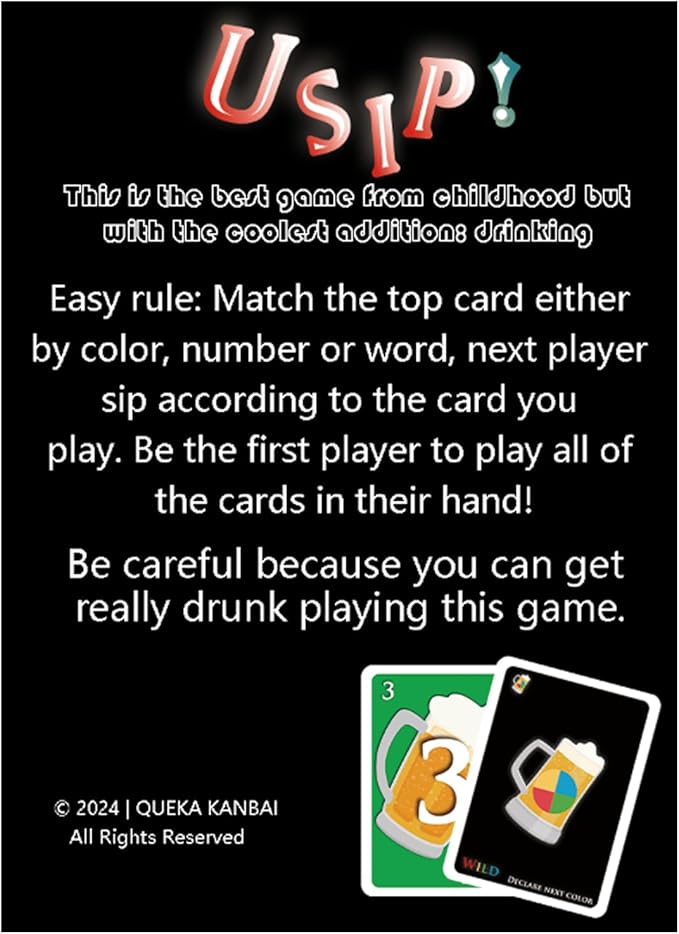 U SIP! - The Drinking Game Cards for Adults, Funny & Easy Warm-Up for Game Nights - Couple Games, Bachelorette Party Games - Everyone Know The Rules Without Learning