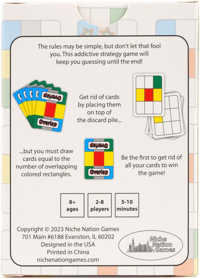 Overlap A Deceptively Simple Strategy Game - Mensa Award Winning Card Game - 2 Player Game or Up to 8 Players - Card Games for Adults and Families