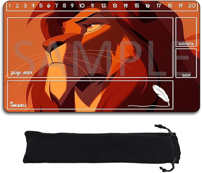 Lorcana Playmats Compatible TCG 24x14 Inches Gaming Mat, Non-Slip Rubber with Zones Play Mat and Free Storage Bag (DIS36)