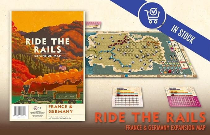 Ride The Rails: France & Germany, Expansion, Strategy Board Game, 3 to 5 Players, 45 to 60 Minute Play Time, Ages 14 and Up