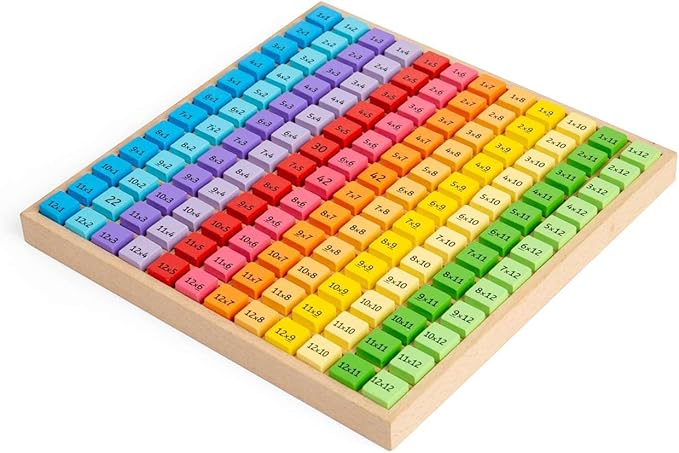 Bigjigs Toys, Multiplication Table Board Game, Wooden Toys, 1-12 Times Tables, Times Table Games for Kids, Number Games, Numbers for Kids, Educational Toys, Montessori Toys, Wooden Tray