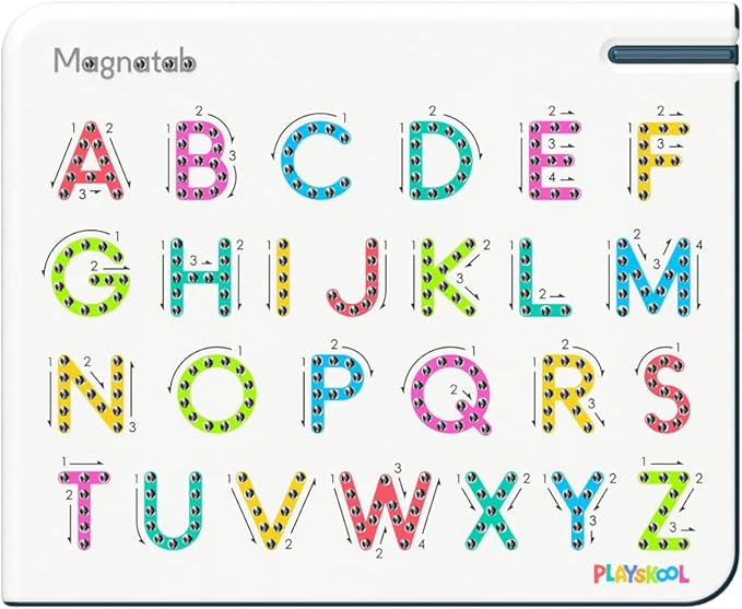 Playskool Magnatab — A to Z Uppercase Letters — Magnetic Board Toy Letter Tracing for Toddlers Learning and Sensory Drawing — for Kids Ages 3 and Up