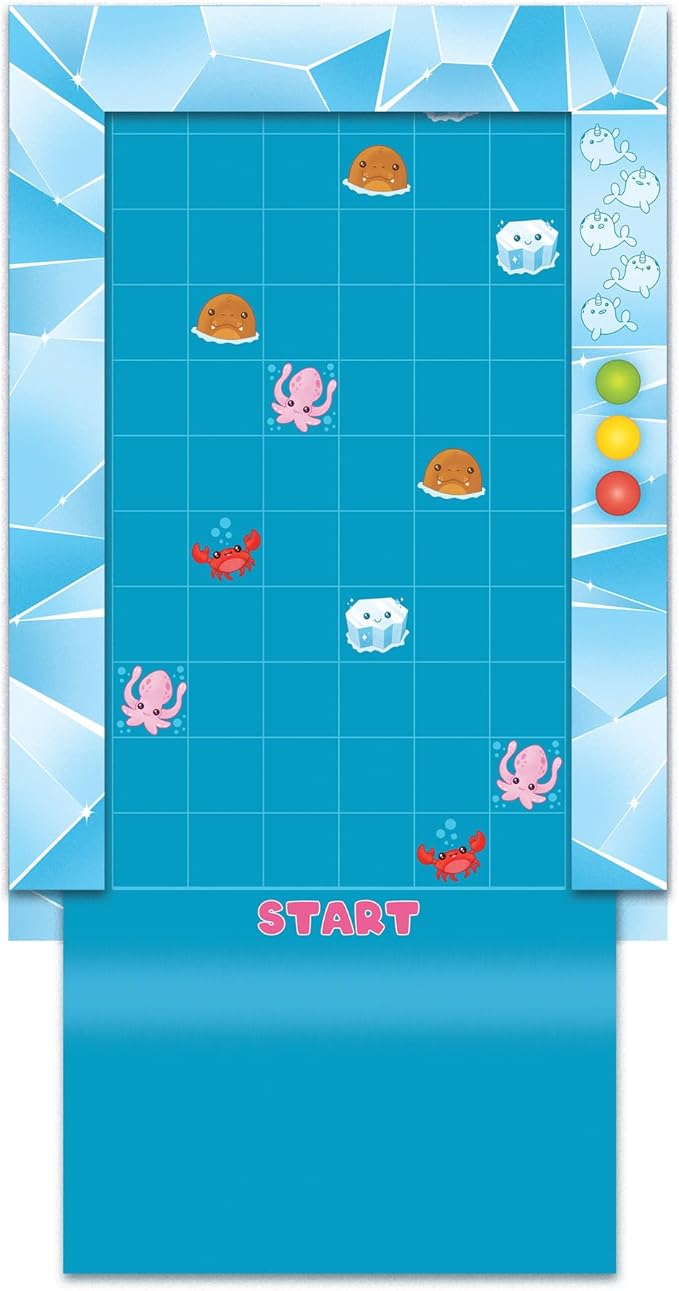 Peaceable Kingdom Narwhal Waterfall Cooperative Game – Fun Games for Kids Ages 6 and Up - Fast-Paced Kid Board Games – Includes Moving Gameboard for Extra Excitement