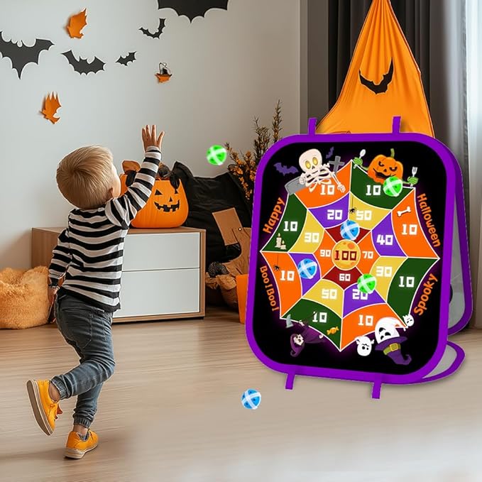 Bean Bag Toss Game - Double-Sided Foldable Cornhole Board Dart Game for Backyard, Beach, Toddler, Outdoor, Birthday, Outside Toys for Toddler Boys & Girls Age 3-8 (Halloween)