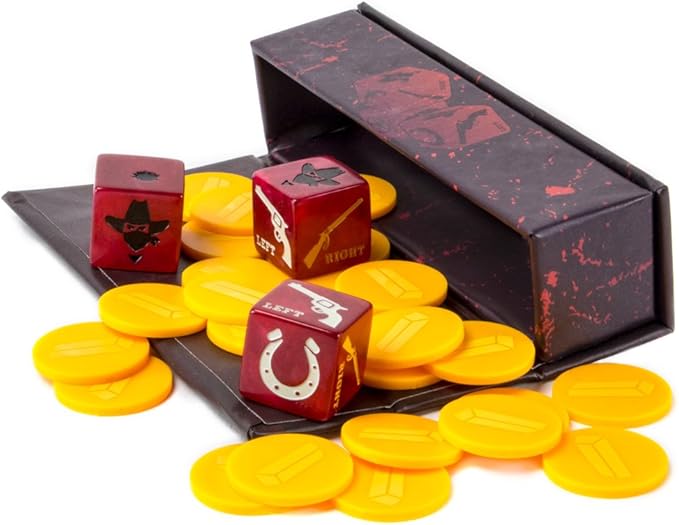 Last Chip Standing: Devil's Luck | Fast, Light & Fun Pocket Classic Family Dice Game | Includes 19mm Custom Dice, 24 Yellow Mini Chips, and Magnetic Carry Case | Travel-friendly Tabletop Board Game
