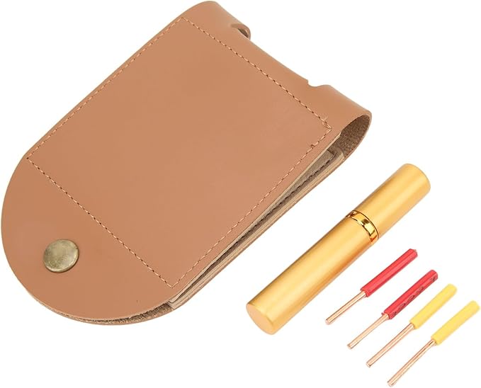 Leather Cribbage Game Scoreboard,Leather Cribbage Board Game Set with Needle Lightweight Brown 2 Track Leather Game Bag Scoreboard for Pepple Over 8