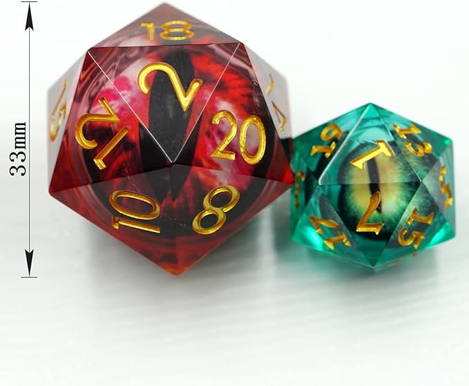 33mm Dragon Eye D20,DND d20 dice,RPG Dice for Dungeons and Dragons Game