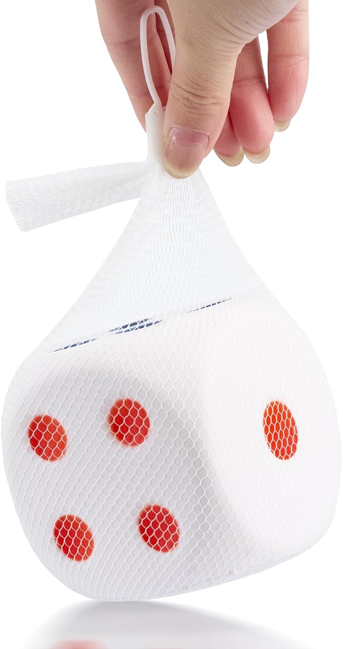 Large Dice Stress Ball 6-Sided with Dots 3.14 Inches Foam Dice Squishies Toys for Kids Blank Board Game,to Get Your Lucky Numbers!