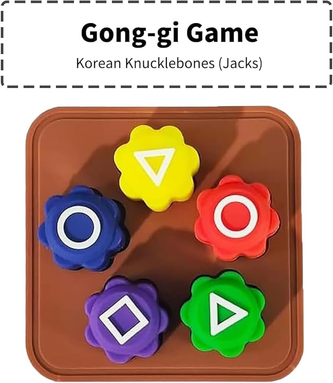 Gonggi Korean Game,Gong-gi,Jebi chagi,Biseokchigi, Paeng-y,DDAKJI,Korean Traditional Play Game Set (1 Pack)
