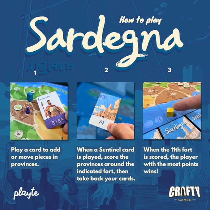 Crafty Games Sardegna Dynamic Area Control Board Game by Stefan Dorra, 2-4 Players, Ages 15+, 30 Minute Play time