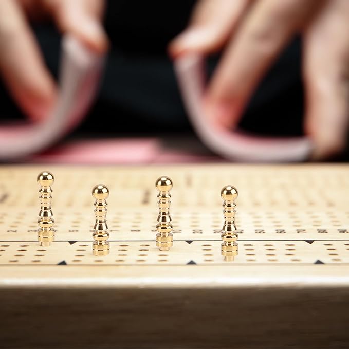 12pcs Cribbage Board Pegs, Gold Brass Cribbage Pegs Board Score Pins Fit 1/8 Inch Holes Game Accessories for Traditional Game