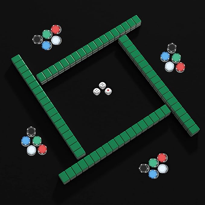 GSE Games & Sports Expert 32 x 32 Inches Rubber Anti-Slip Playmat, Mahjong, Dominoes, Poker Cards and Board Games Tabletop Cover Mat with Carrying Bag (Black)