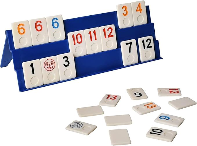 Point Games, Classic Rummy Cube Game, with Full-Size Three Tier Exclusive Folding Playing Racks, 2-4 Players, Great Gift
