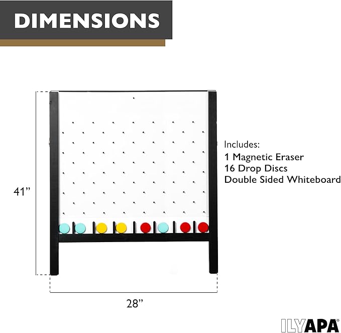 lyapa Large Portable Prize Drop Game - 41x27.5 Inch Double Sided Penny Drop Game for Events and Trade Show - Includes 16 Coin Drop, Wooden A-Frame Whiteboard Sign, Eraser & Token Storage Tote