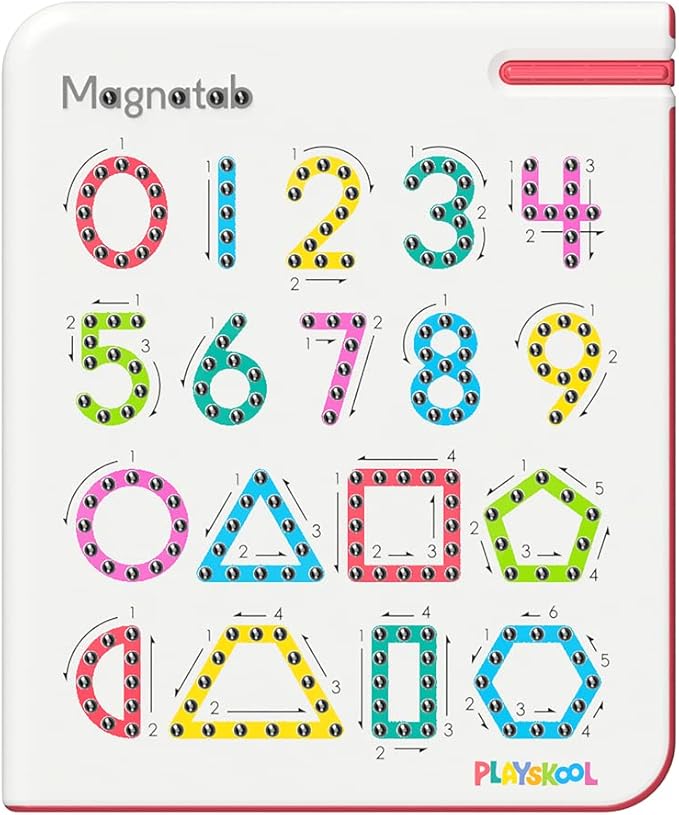 Playskool Magnatab — Numbers and Shapes — Magnetic Board Toy Letter Tracing for Toddlers Learning and Sensory Drawing — for Kids Ages 3 and Up