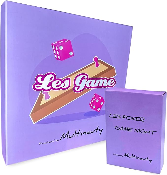 2-in-1 Game Set for Lesbian Couples, Portable Board and Card Games with Romantic Prompts, Couples Game for Adults – Ideal Gift for Women in Love