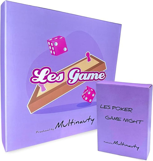 2-in-1 Game Set for Lesbian Couples, Portable Board and Card Games with Romantic Prompts, Couples Game for Adults – Ideal Gift for Women in Love
