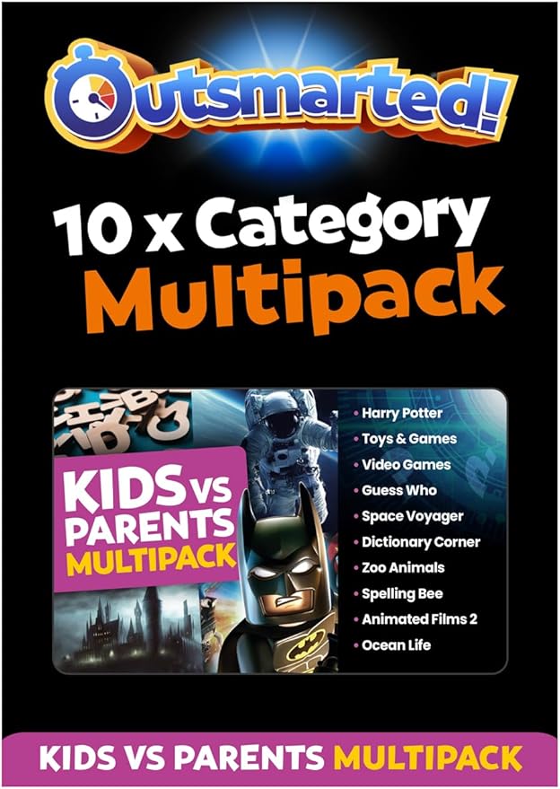 Outsmarted - The Live Quiz Show - 2025 Version + Kids vs Adults Multipack - Remote Board Games - More Than 10000 Questions and Updates, Family Game Night - Games for Adults, Teens and Kids - Ages 8+