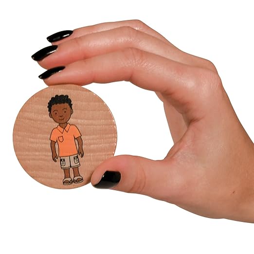 Matching Pairs - Children of The World - Set of 32 - Ages 2+ - Wooden Memory Game for Preschoolers and Elementary Aged Kids - Match Children from Cultures Around The World