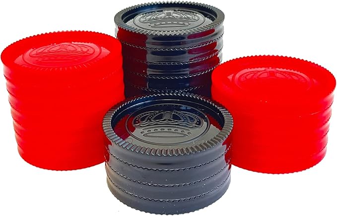 SEETOOOGAMES 24 Pieces 3 Inches Jumbo Replacement Checker Pieces Only-12red,12black
