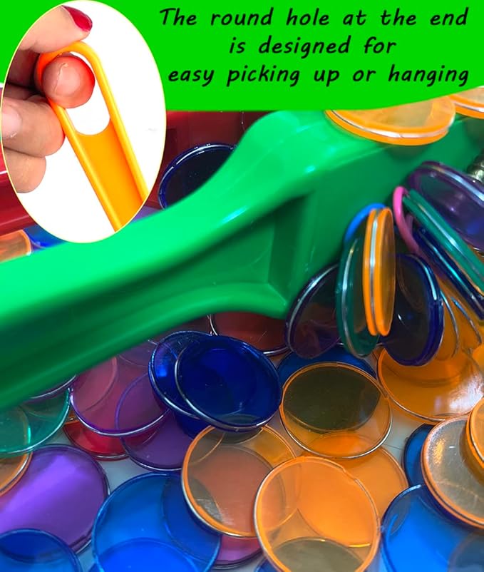 Magnetic Bingo Wand with 100 Metal Ringed Chips for Counting School/Game Chips Plastic Markers