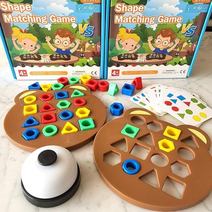 Shape Matching Game, Shape Toys,Hailoyearn/Strikingside/Toselfwith/Cstrikingide Puzzles Geometric Shape Sorter Toy, Checkerboard Interactive Boards Game (2 Set)